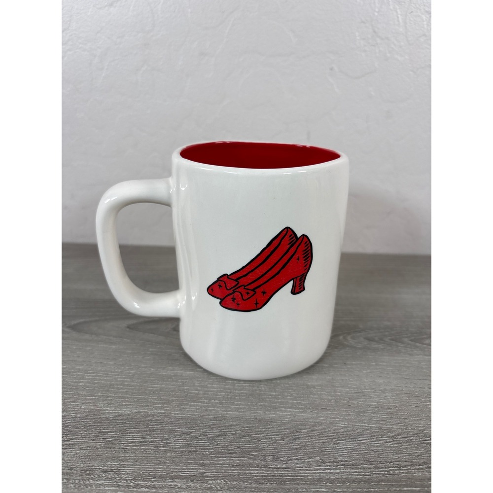 Rae Dunn Wizard of Oz There's No Place Like Home Ruby Slippers Red Interior Mug